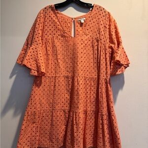 Versona Coral Eyelet Dress